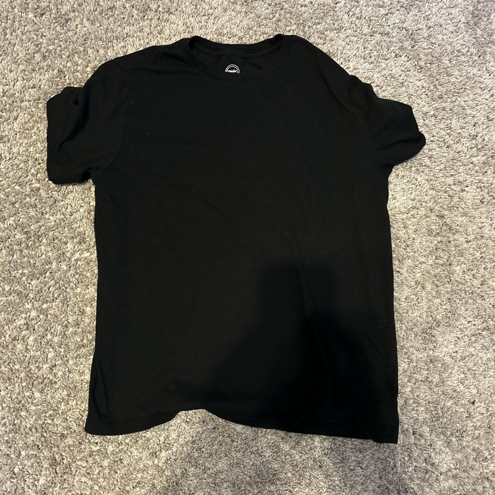 plain black youth tee